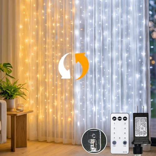 suddus Curtain Lights Outdoor, 450 LED Curtain Lights by SUDDUS