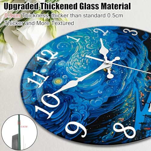 Silent Glass Wall Clock Non Ticking - Image 5