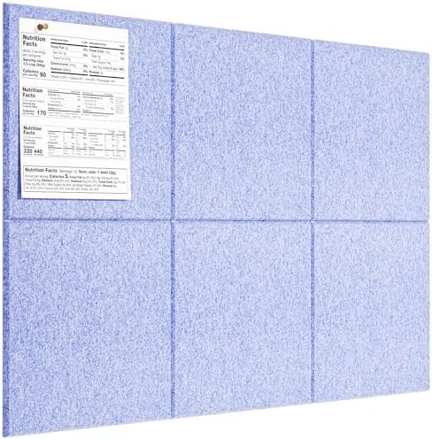 MaxGear Felt Bulletin Board 36" x 24", Light Blue Felt Wall Tiles Push Pins by MaxGear