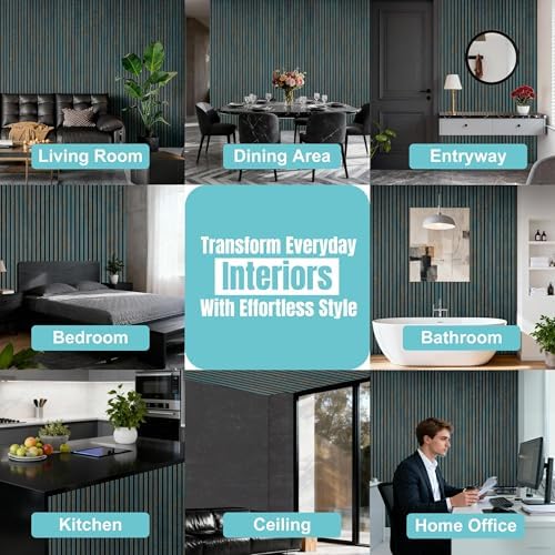 Wood Slat Wall Panels, Vintage Antique Teal Rust - Image 3