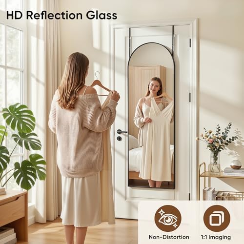 58"x20" Over The Door Mirror, Arched Full Length Mirror - Image 4
