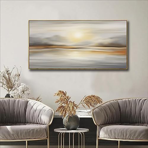 Framed Wall Art Abstract Seascape Canvas Printing Wall Decor Artwork - Image 2