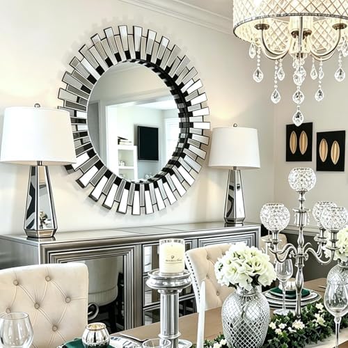 Chende Round Mirrors for Wall Decor, Modern Decorative Wall Mirror for Entryway - Image 2