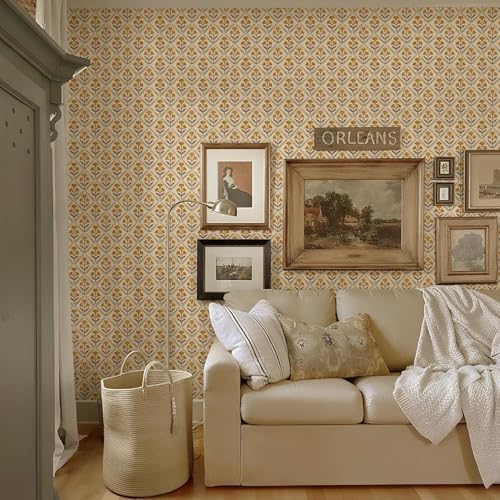 Dimoon 17.3''x78.7'' Peel and Stick Wallpaper Floral Cute Contact Paper Vintage - Image 6