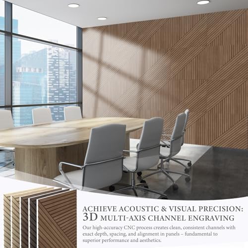 JBER Wood-Pattern Acoustic Panels 23.6" x 23.6", 6 Pack - Image 6
