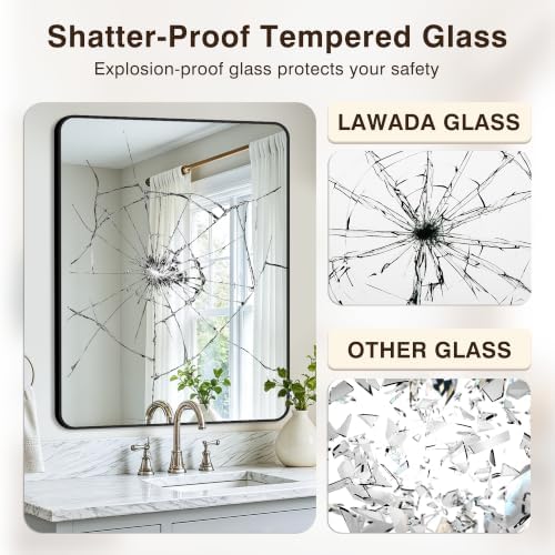 Vanity Bathroom Mirror, 40”x30” Black Bathroom Mirror - Image 5