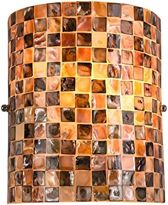 ARTZONE Tiffany Style Wall Sconces, Natural Shell Lampshade Mosaic Wall Light by ARTZONE