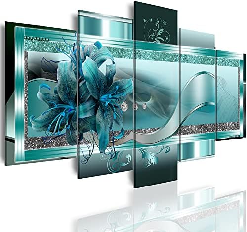 LUDUHU Turquoise Orchid Flowers Canvas Print by LUDUHUART