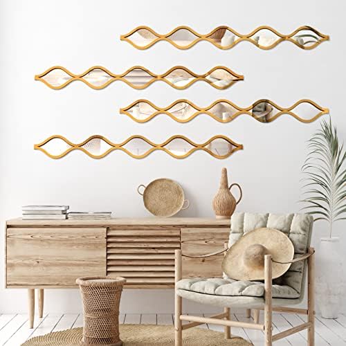 Qunclay 4 Pcs Teardrop Mirror Wall Art Decorative Mirror Wall Decor - Image 5