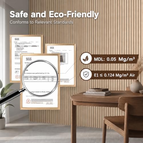 Wood Wall Panel 4 Pack 93.3"x11.8", Wood Acoustic Wall Panels - Image 5
