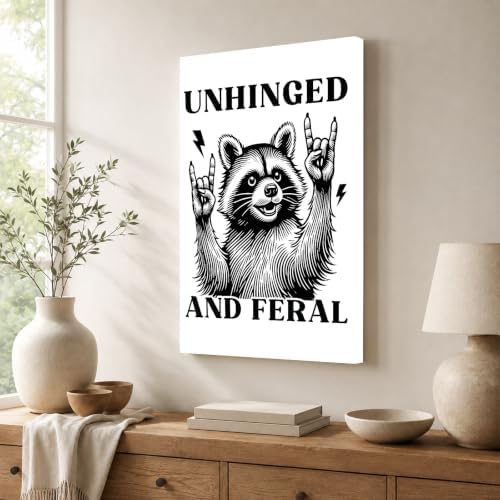 InkFlow Posters Feral Raccoon Fun Canvas Poster - Image 4