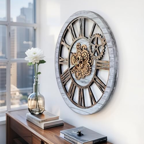 ImprovingLife The Gears Clock 36'' Inch Real Moving Gear Wall Clock Vintage - Image 5
