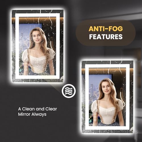 LOAAO 20"X28" LED Bathroom Mirror - Image 4