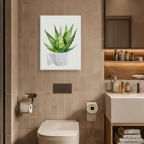Framed Canvas Prints Funny toilet paper Botanical Aloe Vera Green Plant Wall - Image 5