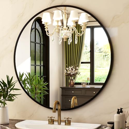 HARRITPURE Round Mirror 20 Black Wall Mounted Circle Mirrors - Image 2