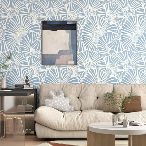 Theper Blue and White Wallpaper Peel and Stick Wallpaper Boho 17.3"×393" - Image 2