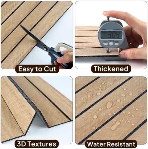 Peel and Stick Wood Wall Panels, 20 Pack, 3D Textured Faux Wood Grain - Image 5