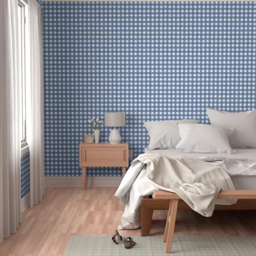Spoonflower Blue Watercolor Peel and Stick Removable Wallpaper - Image 5
