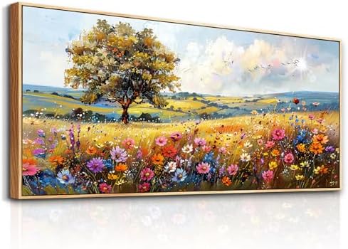 hyidecorart Large Framed Wall Art, Spring Landscape Wall Art, Nature Tree by hyidecorart