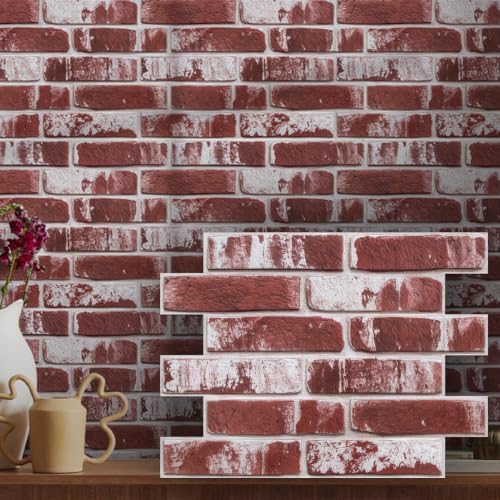 3D Peel and Stick Faux Brick Wall Panels 15.7" x 11.8" 10-Pack by SMOOSTIKCDECOR