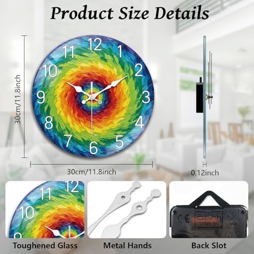 peacoblue Colorful Palette Wall Clocks Battery Operated - Image 2