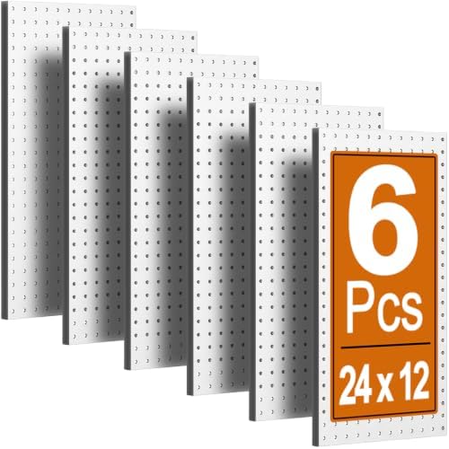 PBHEPJ 6 Pcs Metal Pegboard Panels, Includes Drywall Anchors and Screws Kits by PBHEPJ