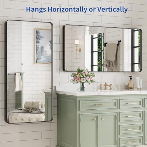 WEER Black Bathroom Vanity Mirror 48X24 Inch - Image 5