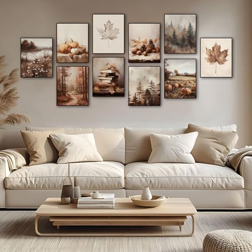 Benjia 10Pcs 8x10 inch Fall Wall Art Prints, Retro Rustic Aesthetic Vintage - Image 5