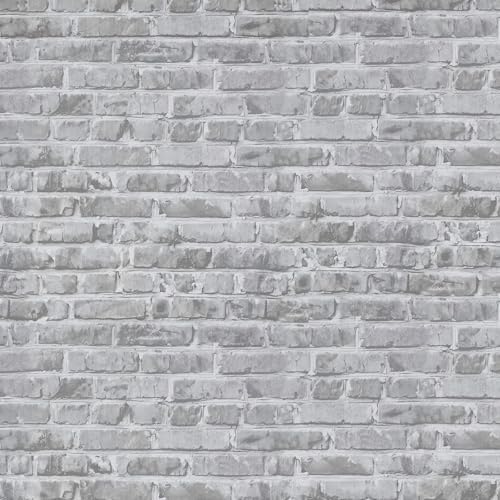 Timeet 17.7" x 472" Grey Brick Wallpaper Peel and Stick Wallpaper Self-Adhesive by Timeet