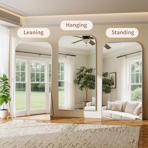 Oversized Full Length Mirror 81"x41" Arched Floor Standing Mirror - Image 6
