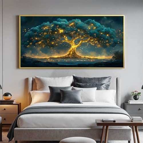 Canvas Wall Art Decor Artwork for Walls Oversized Green Gold Wall Art Prints - Image 2