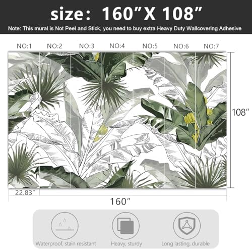 -Tropical Botanical Banana Leaf Large Backdrop Fabric Wallpaper Leaf Living - Image 4