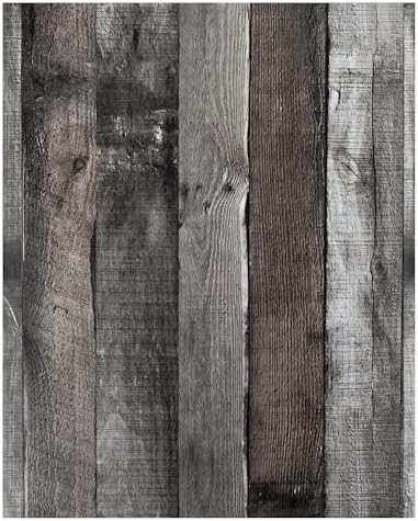 Yun-aeon Natural Wood-Dark Grey Contact Paper Peel and Stick Wallpaper by YUN-aeonPeelandStickWall