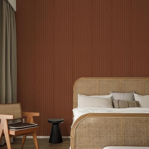 3D Wood Slat Wall Panels Peel and Stick Faux Wood Grain Thick Wallpaper - Image 7