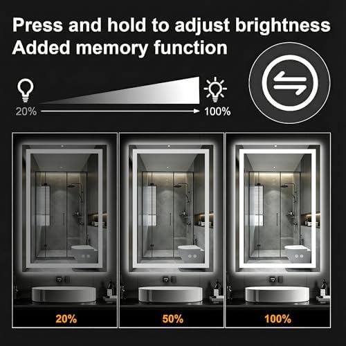 36x24 LED Bathroom Mirror with Lights, Lighted Vanity Mirror - Image 3