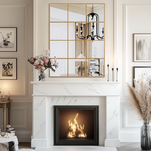 Antok Wall Mirror, Metal Framed Wall Mounted Mirror, Hanging or Leaning - Image 2