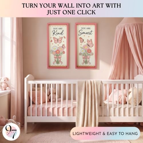 3D Pink Inspirational Wall Art, Wooden Butterfly Signs - Image 3