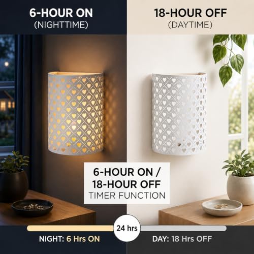 JHY DESIGN Set of 2 Battery Operated Wall Sconces 8''H Metal Lamps 6H Timer - Image 3