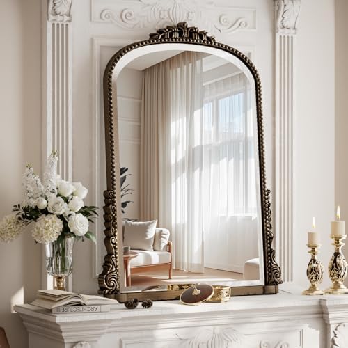 24"×32" Bronze Arched Wall Mirror by Unknown