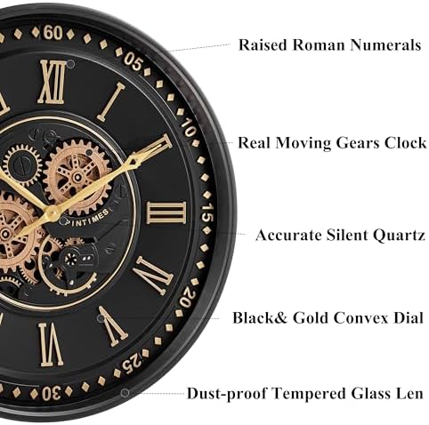 CLXEAST 24 Inch Large Moving Gear Wall Clock - Image 4