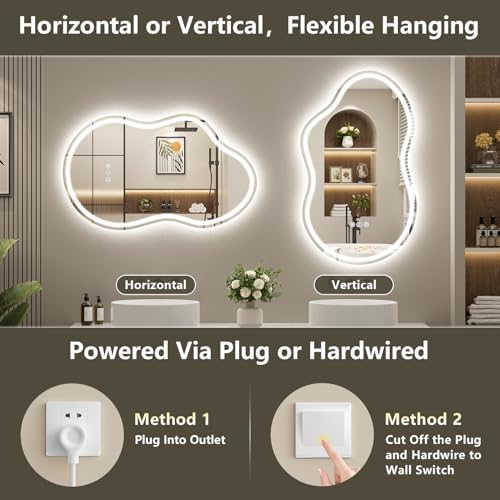 20x32 Irregular LED Mirror for Bathroom Lighted Vanity Mirror - Image 7
