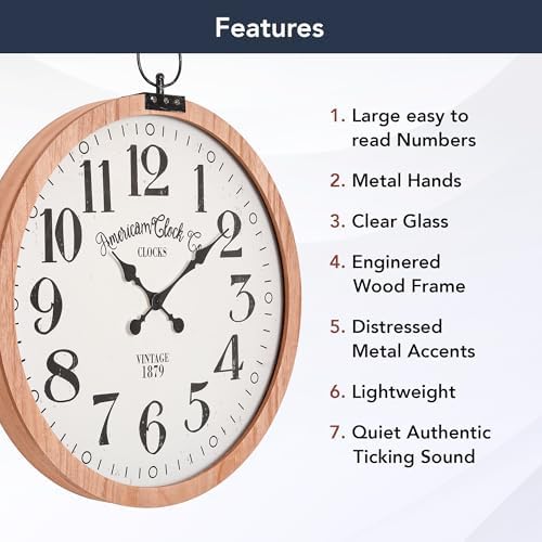 American Clock Co. Vintage Pocket Watch Wall Clock - Image 3