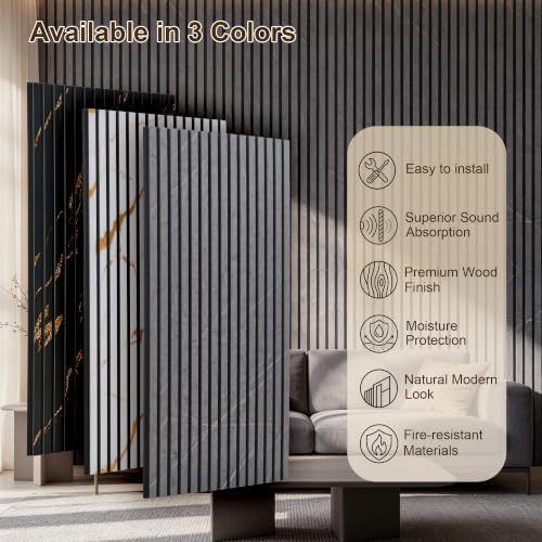 4 Pack 47.2" × 23.6" Wood Slat Acoustic Wall Panels - Image 5