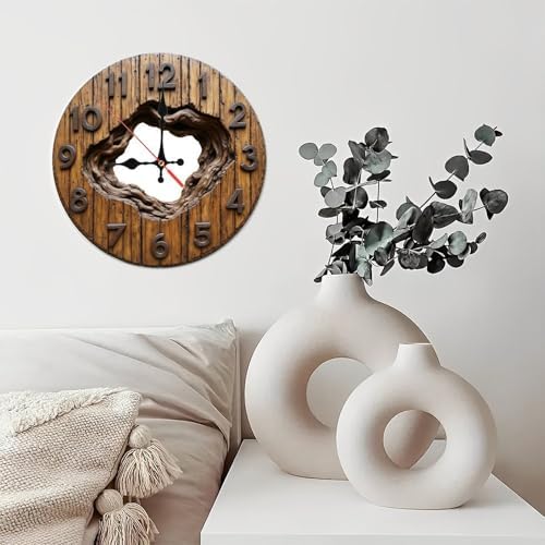 Dark Brown Root Hollow Round Wall Clock - Image 4