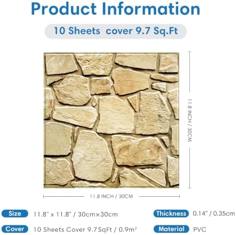 COMSTICKC 3D Faux Stone Wall Panel Peel and Stick Wall Stickers - Image 2