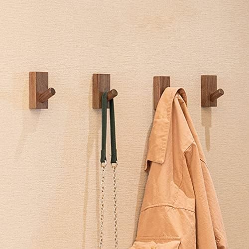 HomeDo Adhesive Wood Wall Hooks, Decorative Coat Hooks Hat Rack, Walnut 8P - Image 2