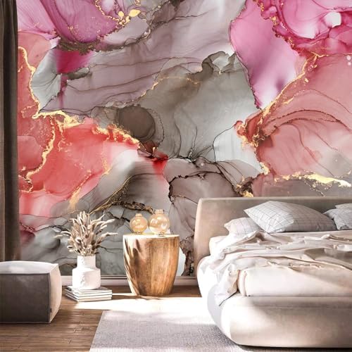 YQWDMX - Pink Marble Peel and Stick Wallpaper - Image 3