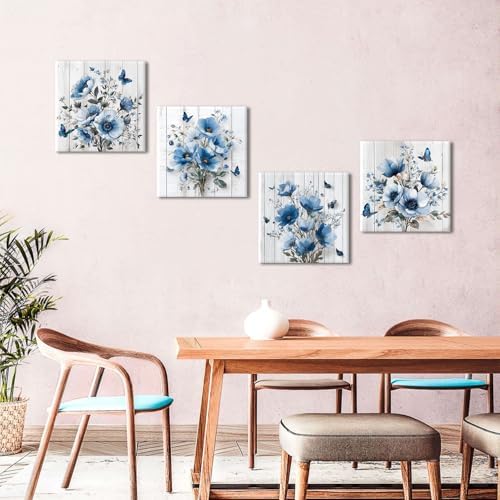 Farmhouse Floral Wall Decor Flower Pictures Butterfly Wall Art - Image 4