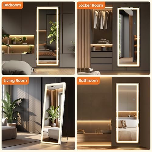 LED Full Length Mirror 71x26 Inch, Lighted Floor Body Mirror - Image 6