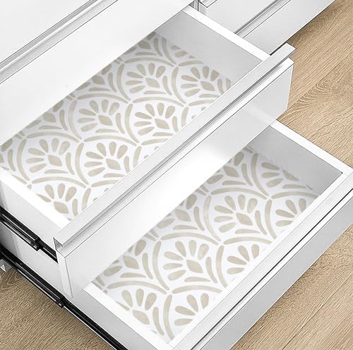 Hopepak Beige Wallpaper Peel and Stick Boho Geometric Sector Contact Paper - Image 4